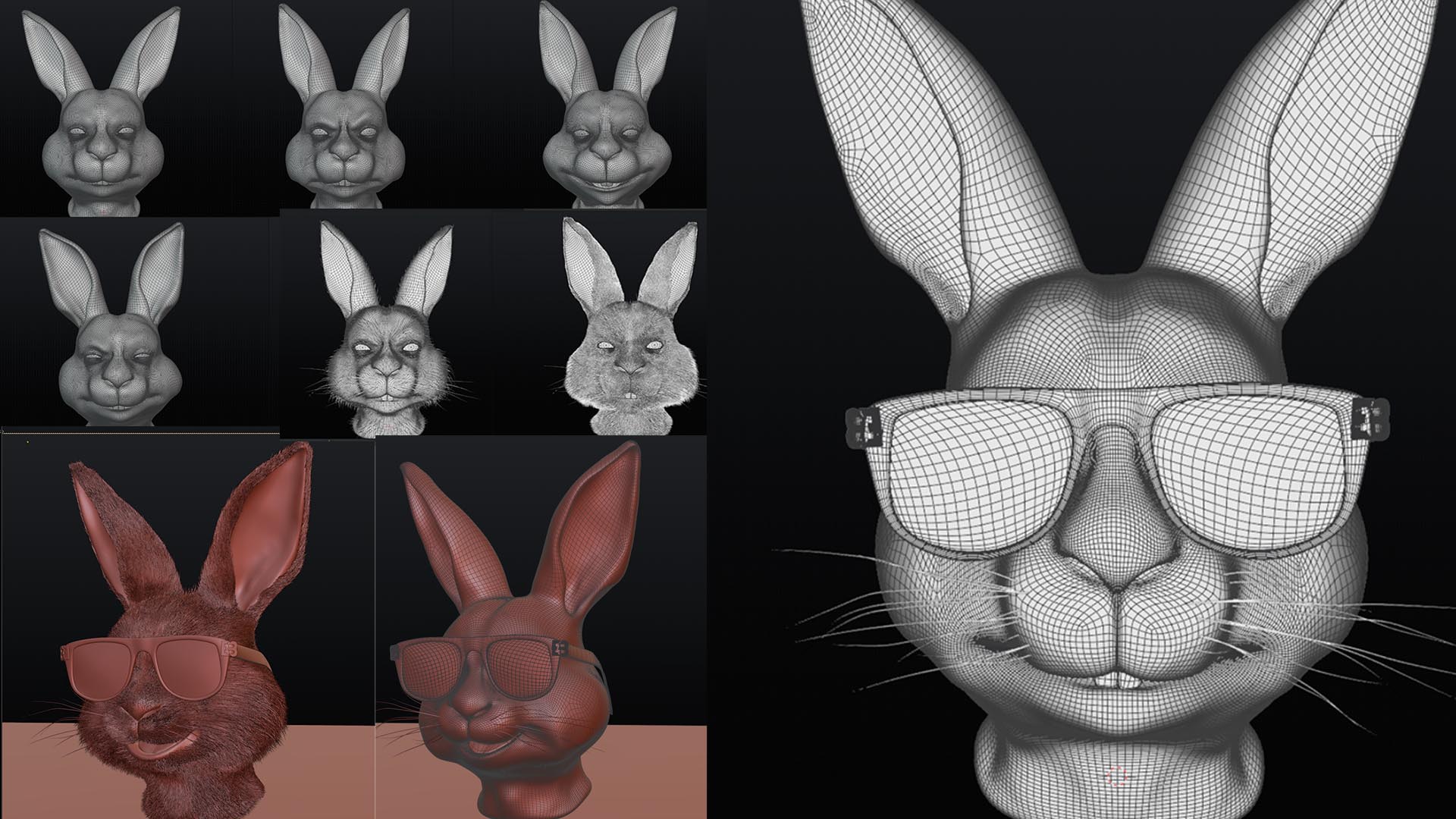 Elitbet Money Bunny mascot 3D clay sculpting model — Outfox Labs character design